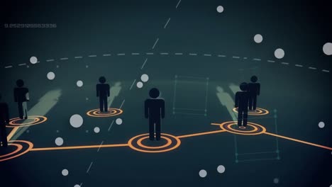 Animation-Des-Netzwerks-Von-Verbindungen-Mit-Personensymbolen