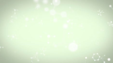 Animación-De-Moléculas-Blancas-Moviéndose-Sobre-Fondo-Verde