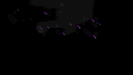 Animation-Mehrerer-Violetter-Lichtspuren,-Die-Sich-Auf-Schwarzem-Hintergrund-Bewegen