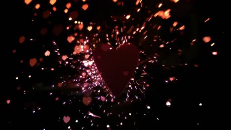 Animation-Von-Rotem-Muster-Und-Roten-Herzen-Auf-Schwarzem-Hintergrund