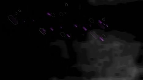 Animation-Mehrerer-Violetter-Lichtspuren,-Die-Sich-Auf-Schwarzem-Hintergrund-Bewegen