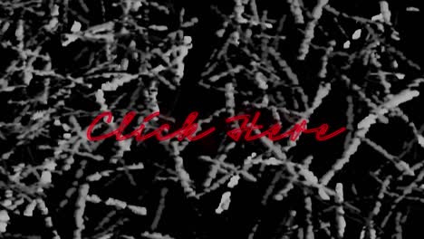 Animation-of-red-neon-text,-click-here,-on-monochrome-grass