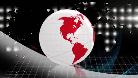 Animación-Del-Globo-Sobre-Procesamiento-De-Datos-Y-Mapa-Mundial