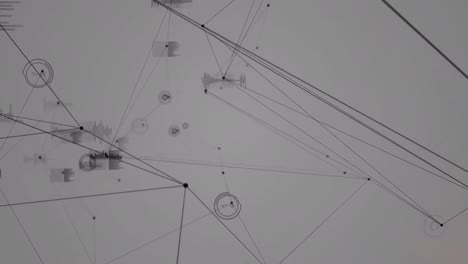 Animation-Des-Netzwerks-Von-Verbindungen-Auf-Grauem-Hintergrund