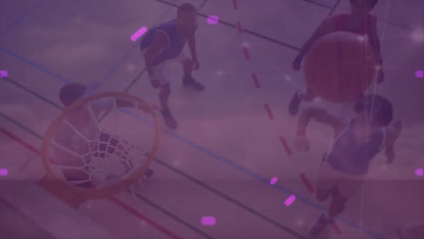 Animation-Des-Zielfernrohrscans-über-Basketballspielern
