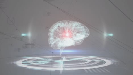 Animation-Des-Netzwerks-Von-Verbindungen-über-Das-Menschliche-Gehirn-Und-Der-Verarbeitung-Medizinischer-Daten-Auf-Dem-Bildschirm