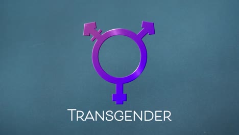 Animation-of-purple-transgender-symbol-on-pink-background