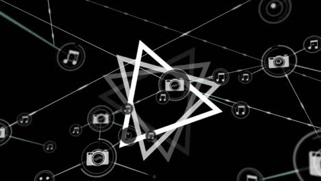 Animation-Eines-Netzwerks-Von-Verbindungen-über-Dreiecke
