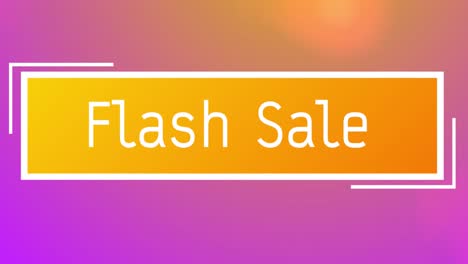 Animation-of-text-flash-sale-on-orange-banner,-on-pulsating-pink,-orange-and-red-background