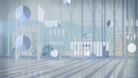 Animation-Der-Datenverarbeitung-über-Modernem-Gebäude-Und-Stadtbild