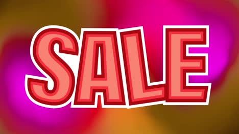 Animation-of-red-text-sale-on-blurred-pink-and-red-shapes