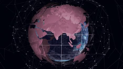 Animation-Des-Globus-Und-Netzwerks-Von-Verbindungen