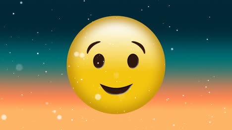 Animation-of-smiling-emoji-icon-on-green-background