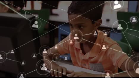 Animation-of-network-of-connections-over-schoolchildren-using-computer