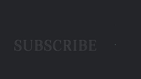 Animation-of-subscribe-text-and-clock-on-black-background