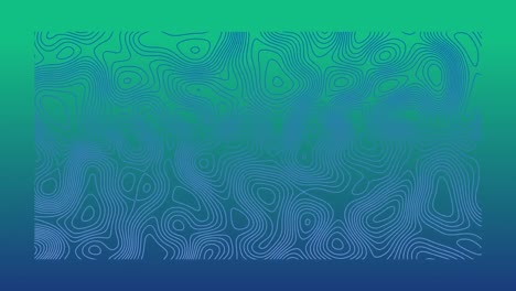 Animation-of-topographical-chart-in-blue-moving-organically-on-green-and-blue-background