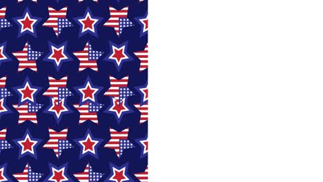 Animation-of-red,-white-and-blue-american-flag-stars-with-copy-space-on-white