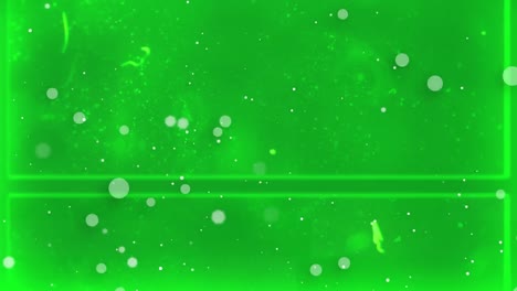 Animation-of-multiple-glowing-spots-moving-in-hypnotic-motion-on-green-background