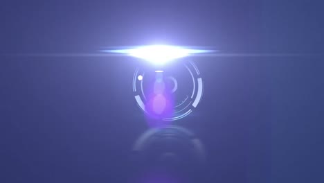 Animation-of-moving-spotlight-and-circular-combination-safe-lock-rotating-over-dark-background