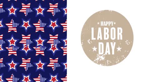 Animation-of-red,-white-and-blue-american-flag-colours-with-labor-day-text-on-white