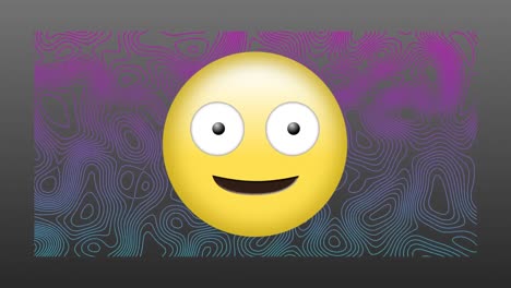 Animation-of-emoji-icon-on-patterned-background