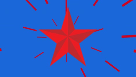 Animation-of-red-star-and-blue-american-flag-colours