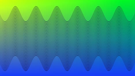 Animation-Dünner-Schwarzer-Kinetischer-Paralleler-Wellenlinien,-Die-Sich-über-Blauen-Und-Grünen-Hintergrund-Bewegen