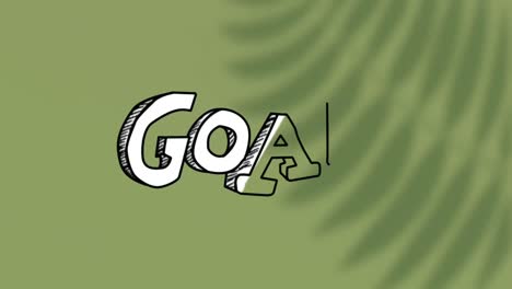 Animation-of-goal-text-on-green-background