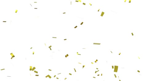 Animation-of-gold-and-red-confetti-falling-on-white-background