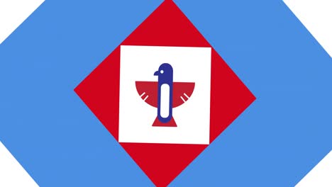 Animation-Des-Adlers-Auf-Den-Farben-Rot,-Weiß-Und-Blau-Der-Amerikanischen-Flagge