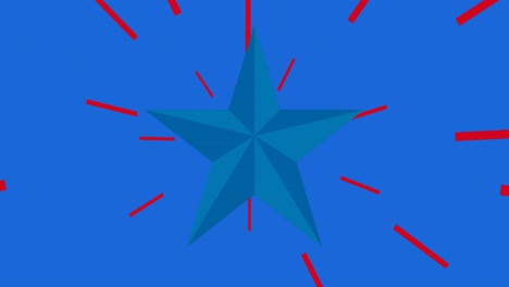 Animation-of-red-star-and-blue-american-flag-colours
