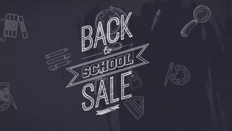 Animation-of-back-to-school-sale-text-and-school-items-icons-on-grey-background