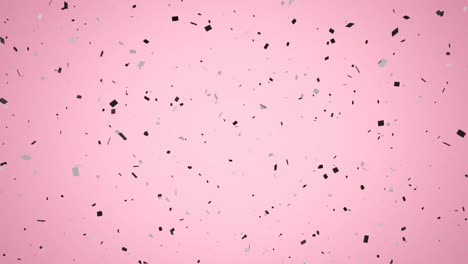 Animation-of-burning-antique-document-over-confetti-falling-on-pink-background