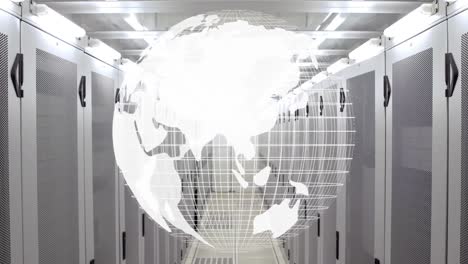 Animation-of-globe-over-computer-servers