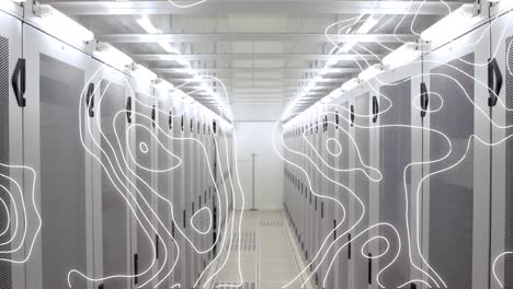 Animation-of-white-lines-and-data-processing-over-computer-servers
