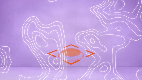 Animation-of-white-contour-lines-moving-on-lilac-background