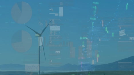 Animation-of-financial-data-processing-with-wind-turbine