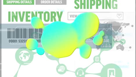Animation-of-colorful-stains-over-shipping-tracking-interface