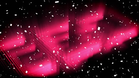 Animation-of-confetti-falling-over-pink-neon-pattern