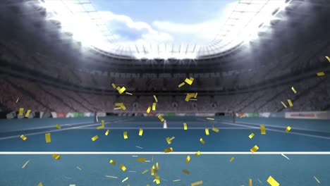 Animation-of-confetti-falling-over-sport-stadium