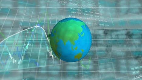 Spinnendes-Globus-Symbol-über-Börse-Und-Finanzdatenverarbeitung-Vor-Leerem-Büro
