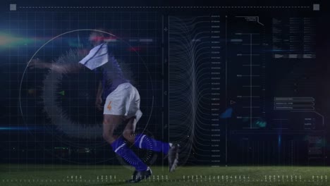Animation-Der-Datenverarbeitung-über-Einem-Fußballspieler