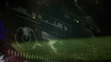 Animation-Der-Datenverarbeitung-über-Einem-Fußballspieler