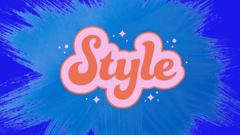 Animation-of-style-text-on-blue-background