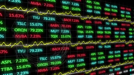 Animation-of-stock-exchange-financial-data-processing