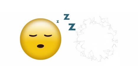 Animation-of-sleeping-emoji-icon-over-white-background