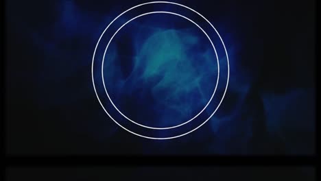 Animation-Eines-Kreises-über-Blauen-Wellen-Auf-Dunklem-Hintergrund