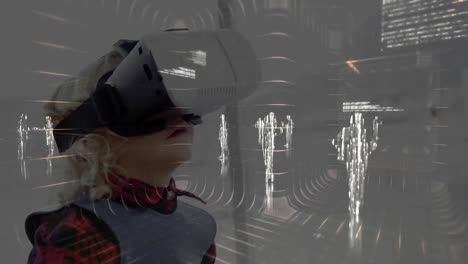 Animation-of-data-processing-over-child-wearing-vr-headset