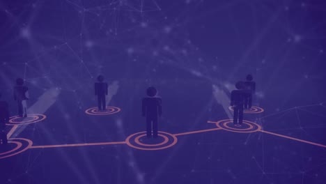 Animation-Des-Netzwerks-Von-Verbindungen-Auf-Violettem-Hintergrund