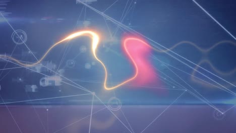 Animation-Von-Verbindungsnetzwerken-über-Leuchtenden-Wellen